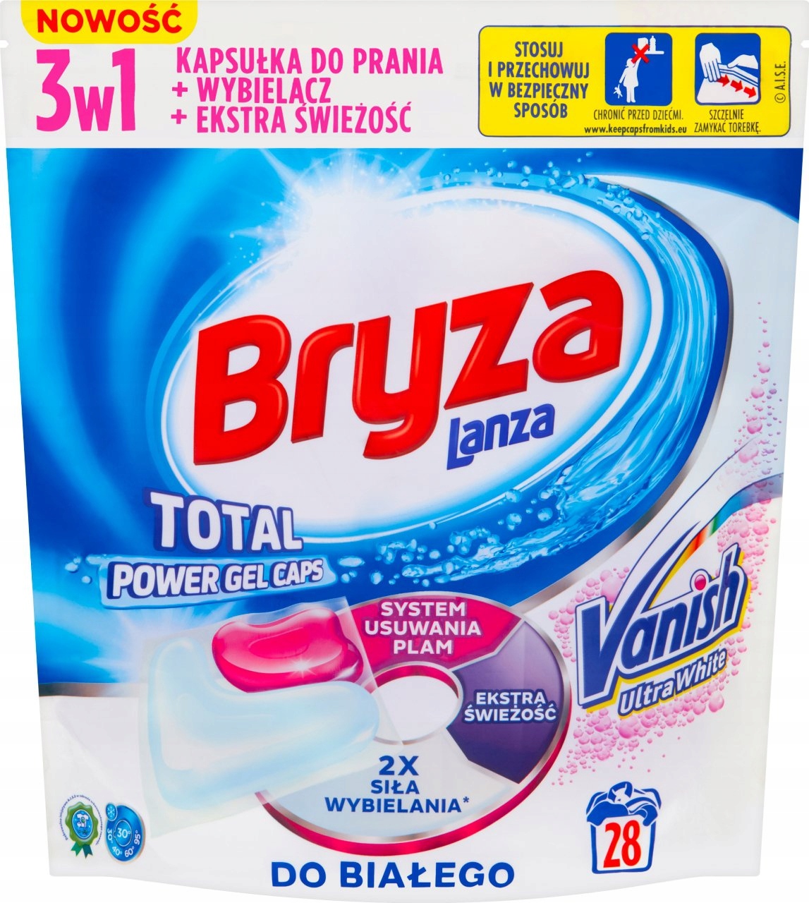 

Bryza White Kapsułki Prania Wybielacz 3W1 607,6G