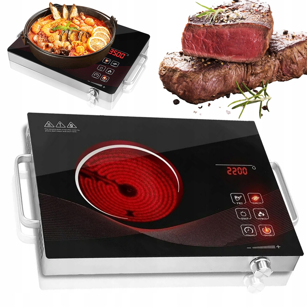 Płyta Indukcyjna Kuchenka Elektryczna 3500W Timer Jednopalnikowa