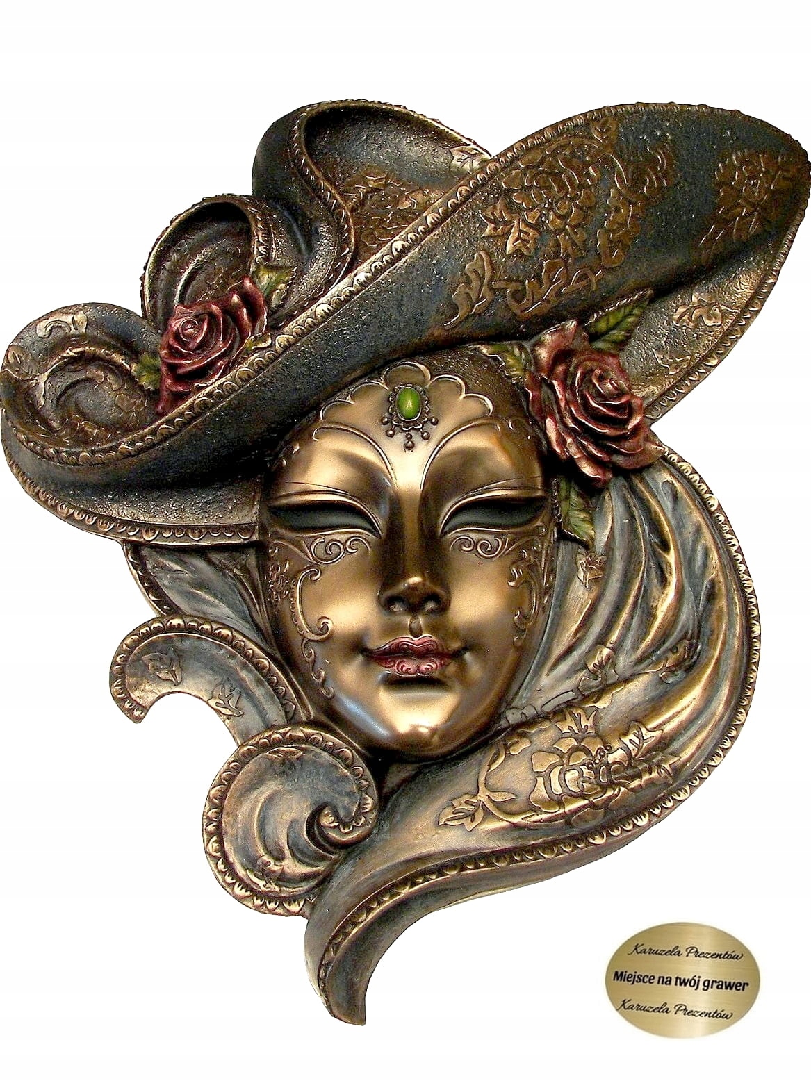 Nástenná Benátska Maska S Ružami Dekoratívna Do Obývacej Izby Do Domu Zberateľa