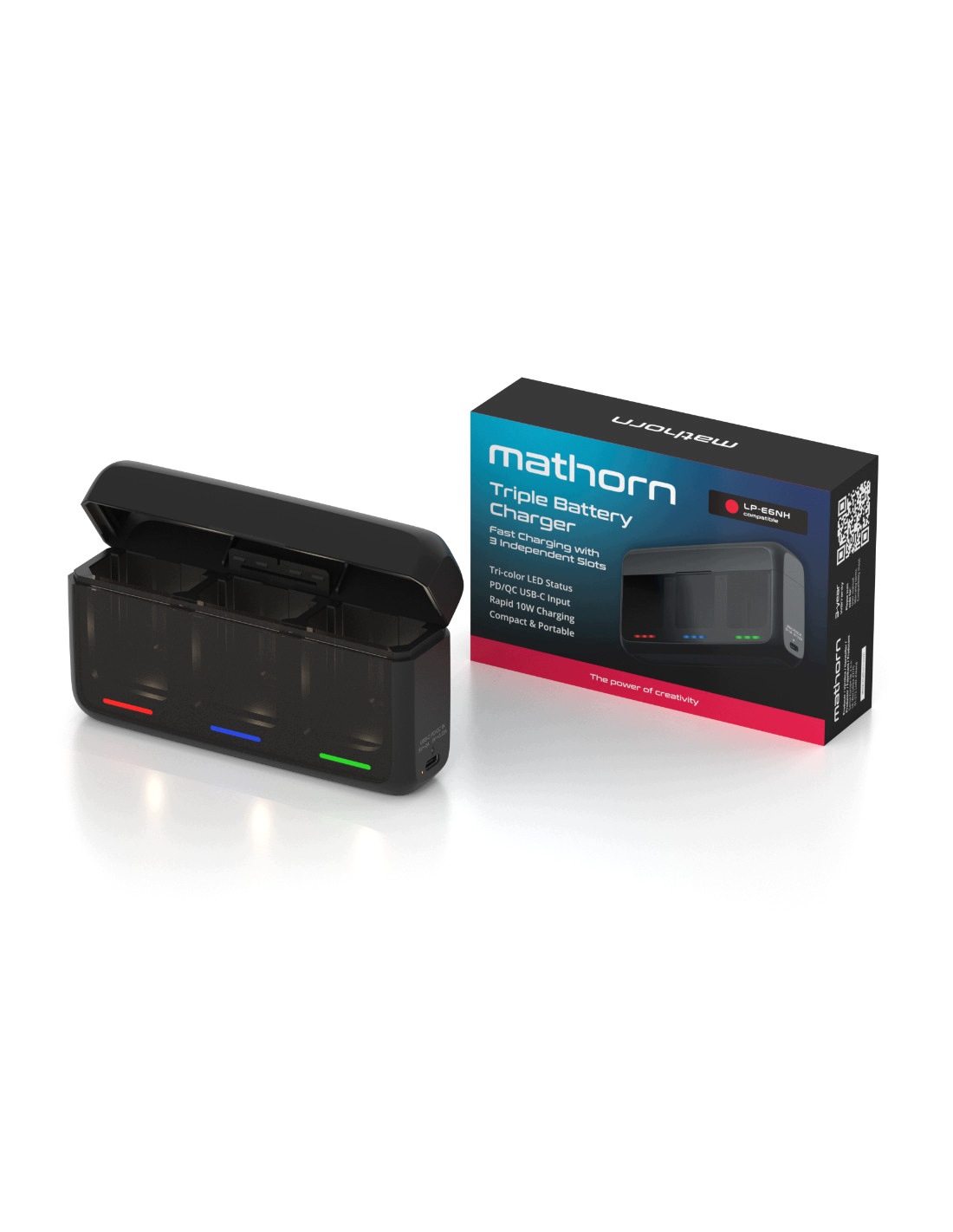 Mathorn TripleBox Rychlá Nabíječka MBC-T200B 20W Pd Qc Canon LP-E6NH/E6P