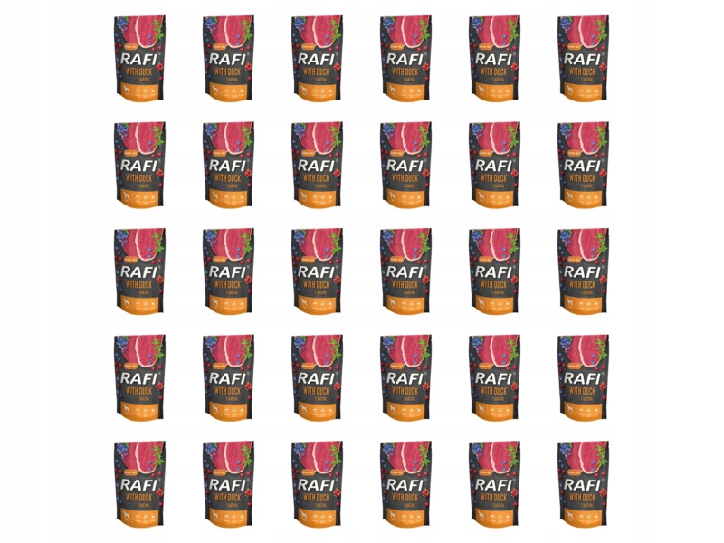 Karma dla psa Rafi z kaczką, borówką i żurawiną 30 x500 g