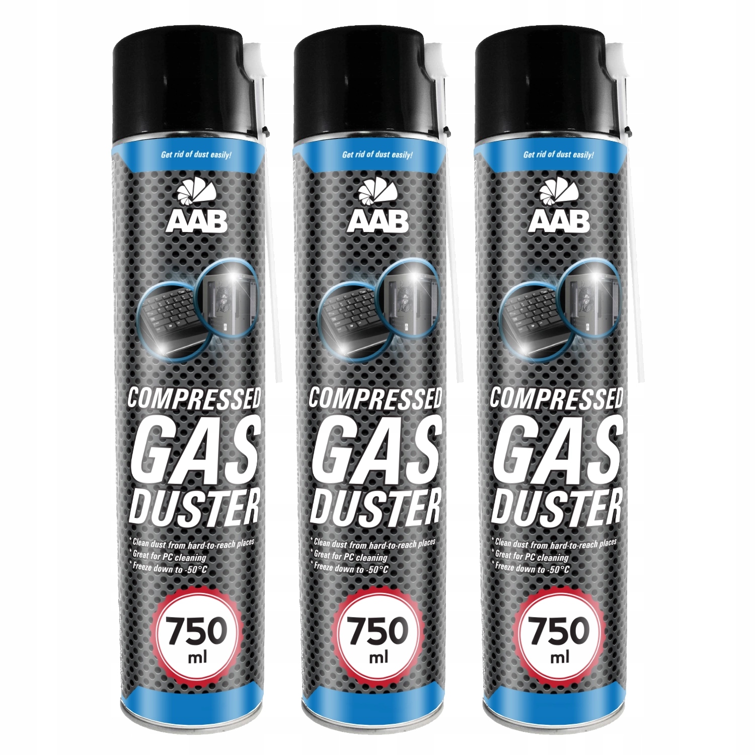 3x aabcooling sprężone powietrze 750ml + 6x rurka