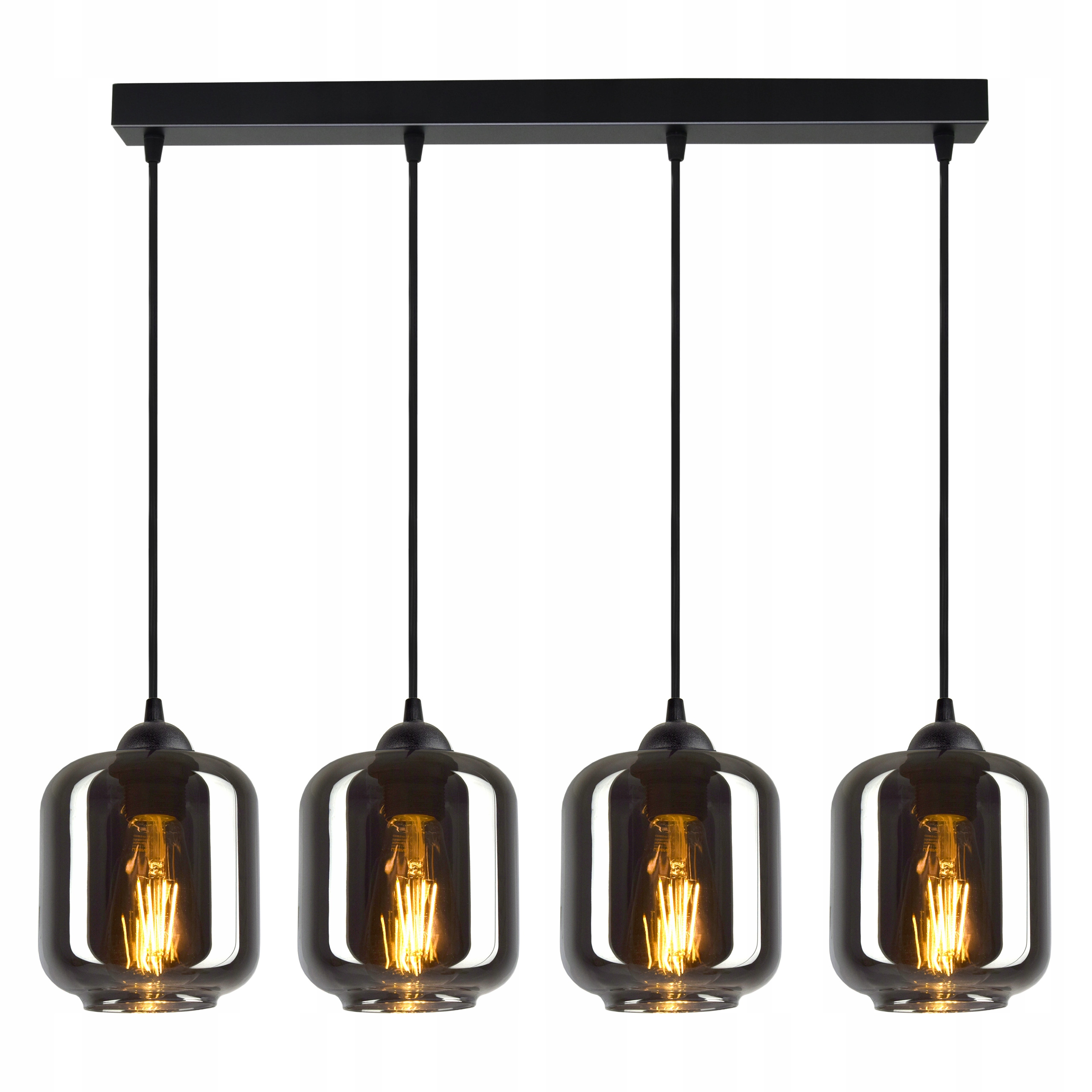 

Lampa Wisząca Żyrandol Plafon 4 Klosze Grafit Led