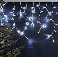 

Kurtyna-sople 200 Led Zimno Białe+błysk Niebieski
