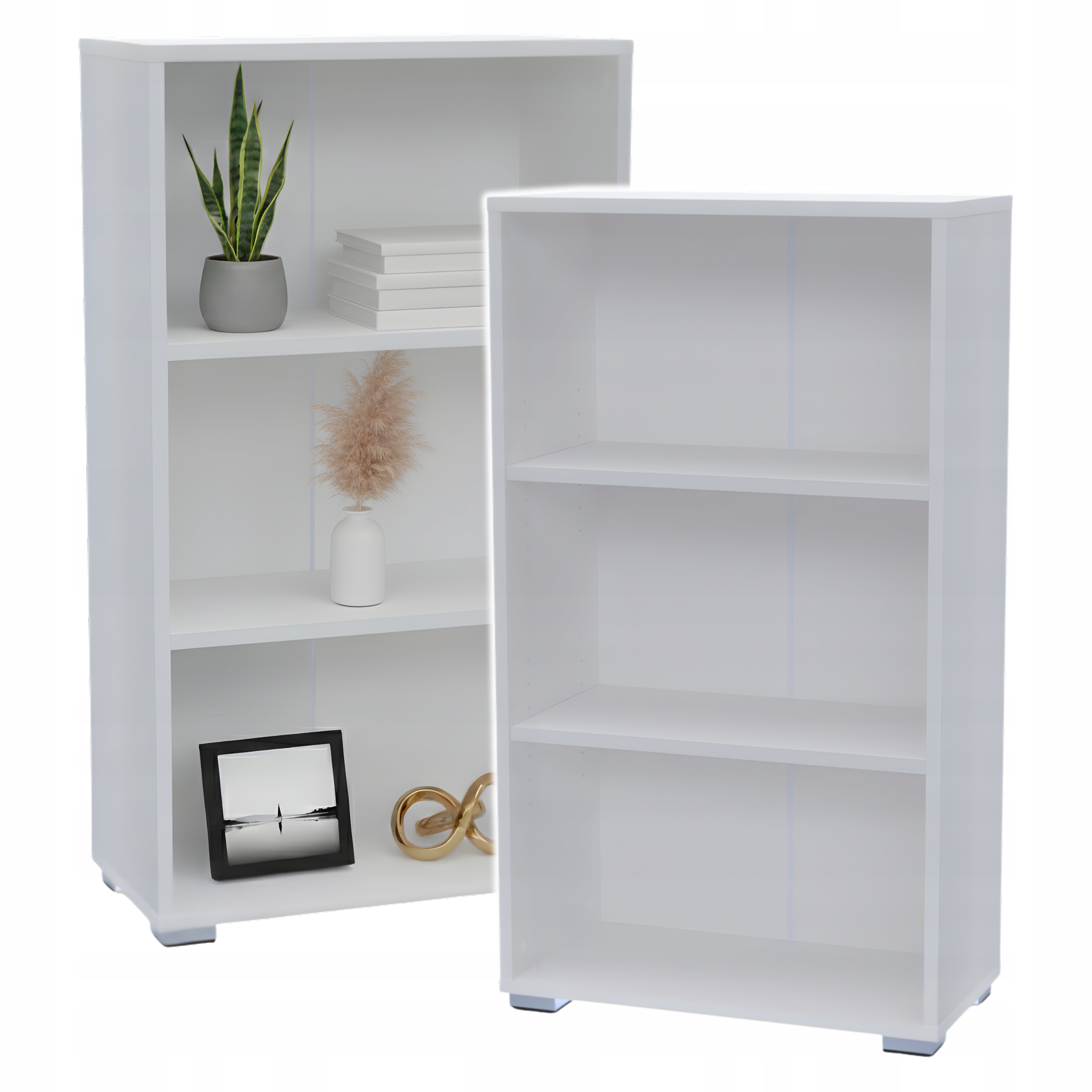 Regál bílý Na Knihy hračky dekorace kancelářské dokumenty nízký 60 x 106