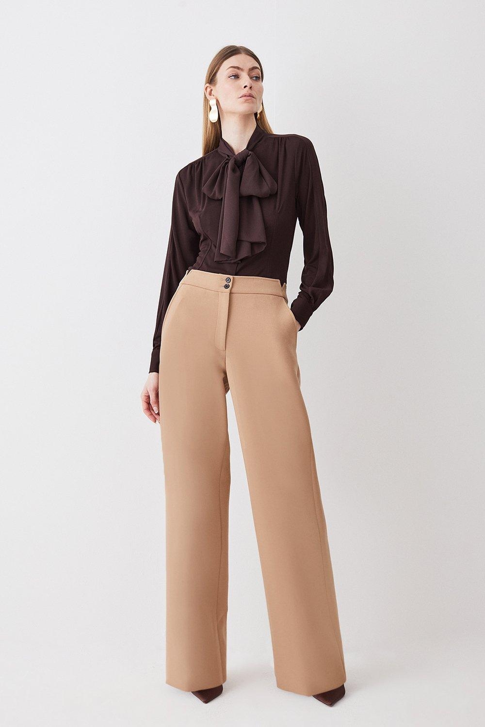Karen Millen Brązowe Spodnie 34 Yłd