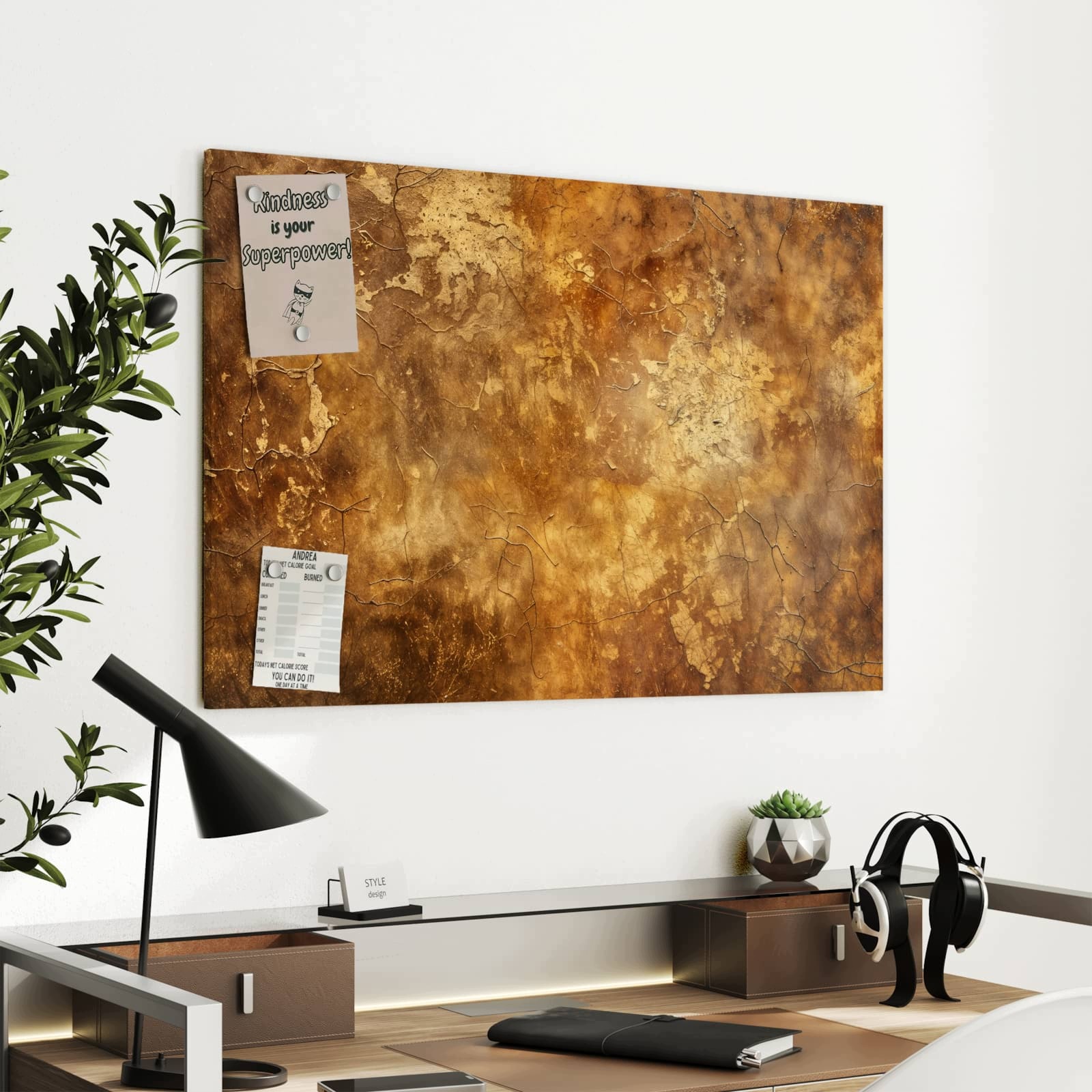 Magnetická tabule Zwietrzaly Tynk 90 × 60 cm