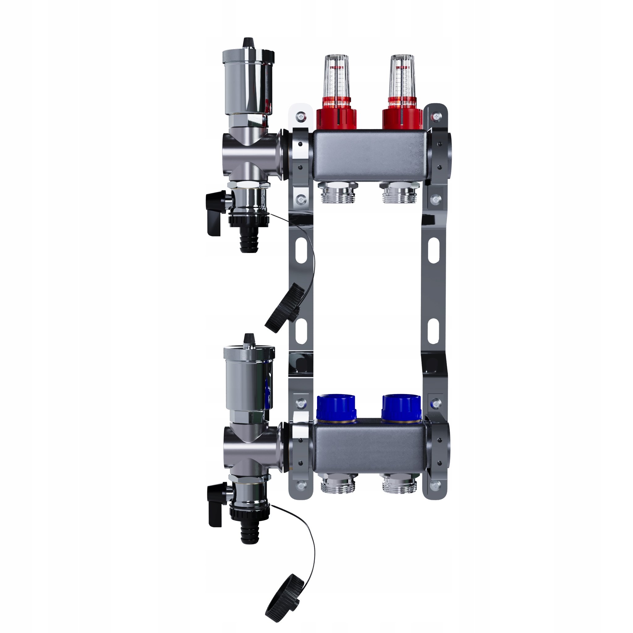 Rozdělovač pro podlahu, 2 nerezové okruhy pro podlahové vytápění