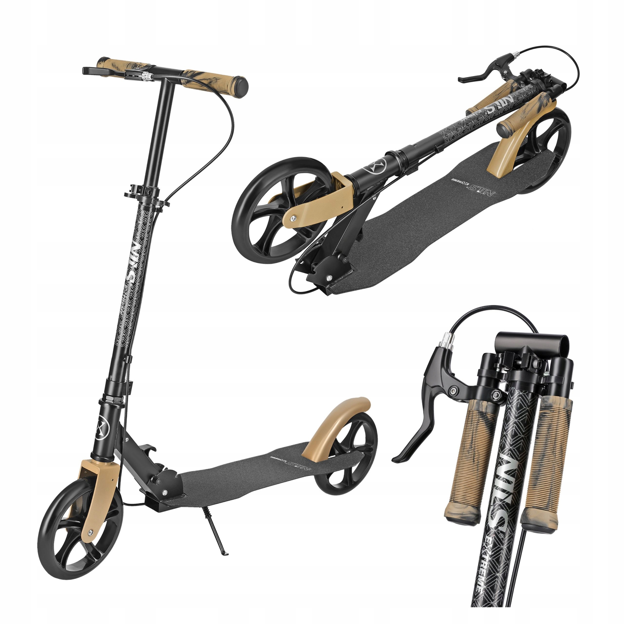 Koloběžka Nils Extreme HM183, 2 kolečka, pro děti, Černo-zlatá