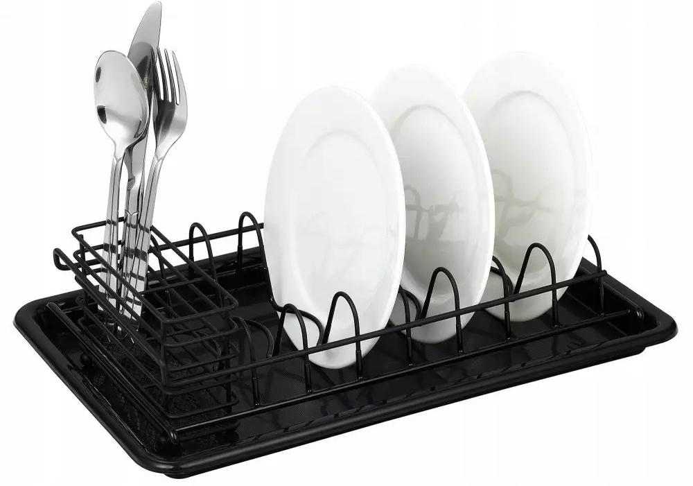 KINGHOFF - Suszarka do naczyń - mała stojąca - ociekacz - czarna - KH-1478