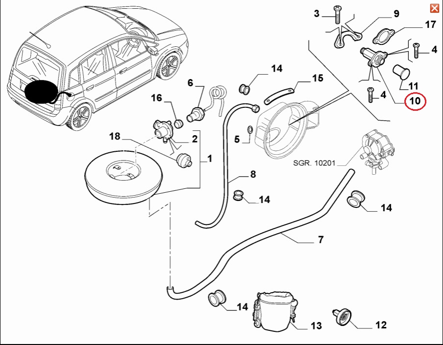 ŚRUBA WLEWU PALIWA FIAT ALFA LANCIA / 71753632 Typ silnika Benzyna