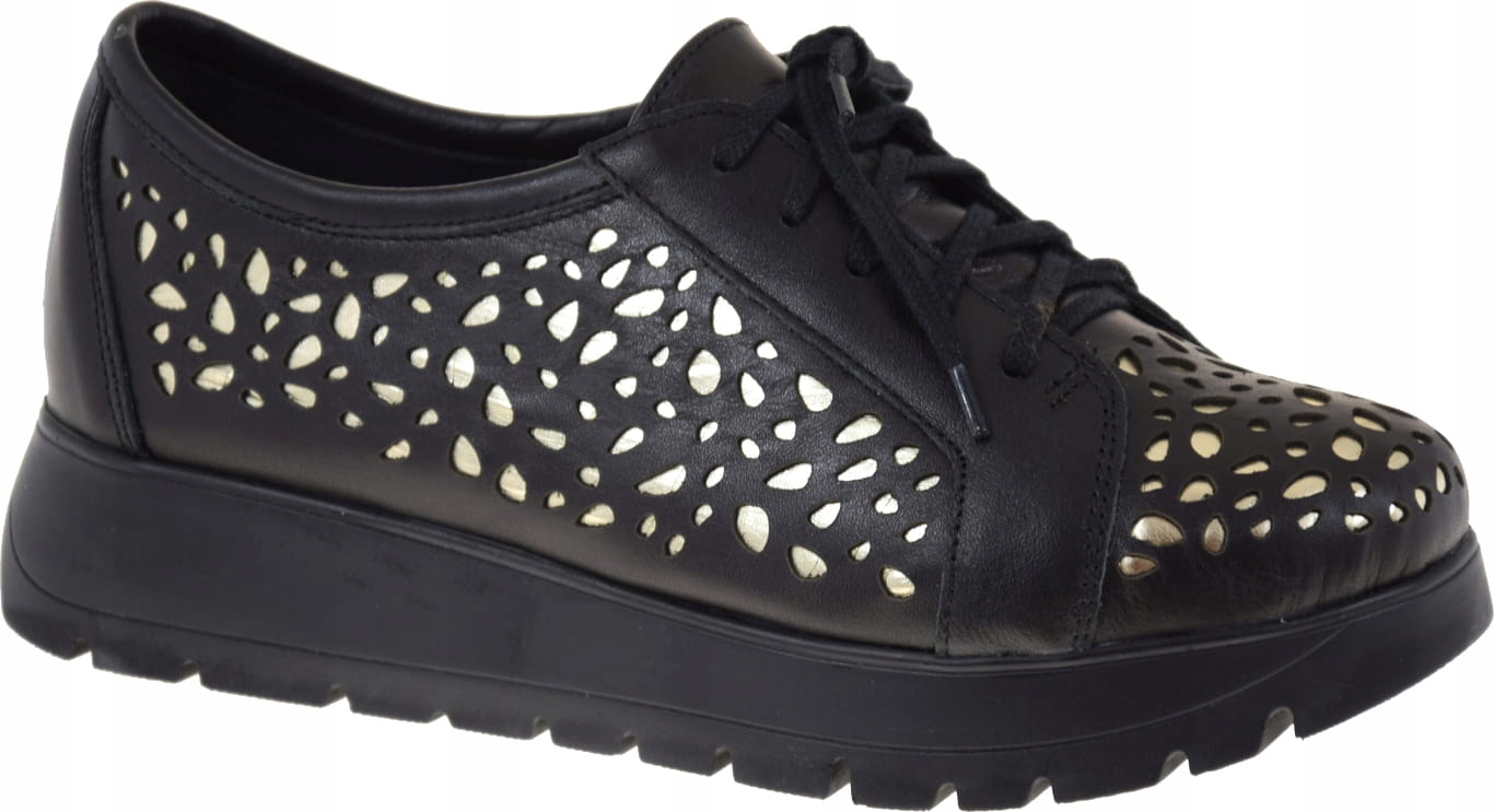 Elegantní Dámské Polobotky Nicole 2973 Z Černé Kůže, Nová Kolekce VEL.37