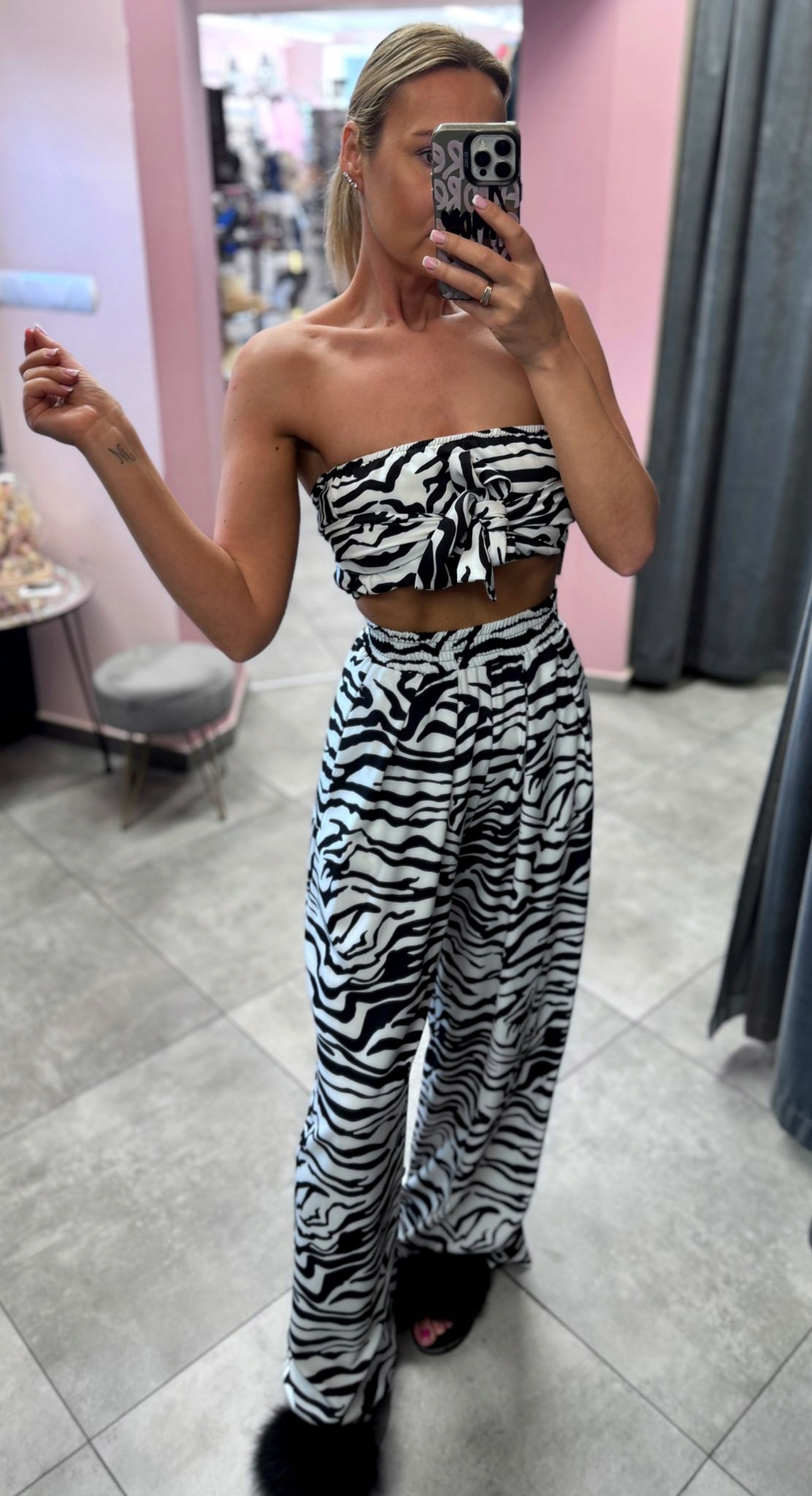Dámský Komplet Millagro Summer Čelenka Kalhoty Zebra Uni.