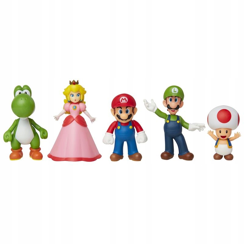 Super Mario Luigi Peach Yoshi Toad figurka Jakks