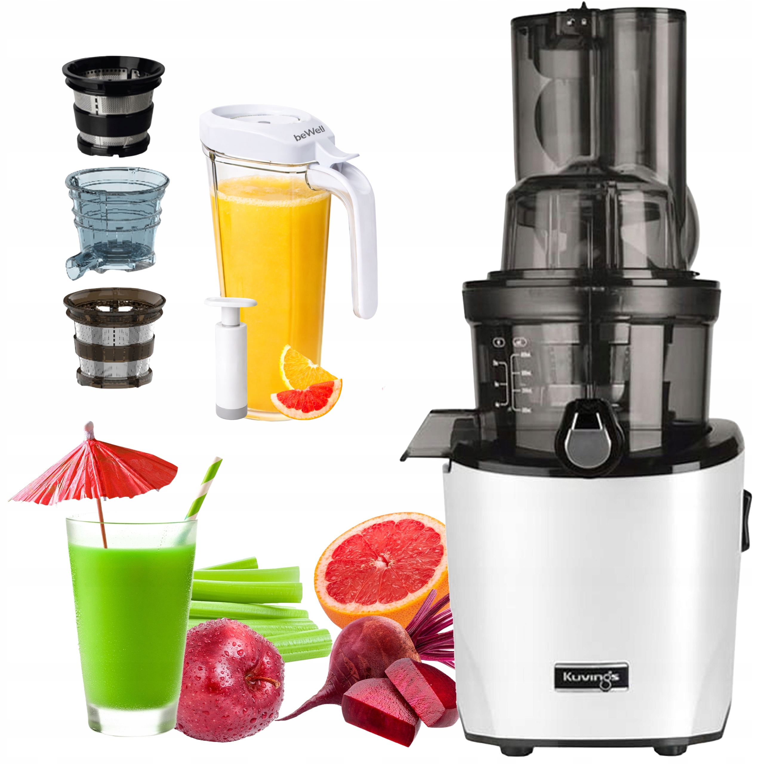 Kuvings REVO830 Wyciskarka Wolnoobrotowa Do Soków Z Owoców Warzyw +pojemnik