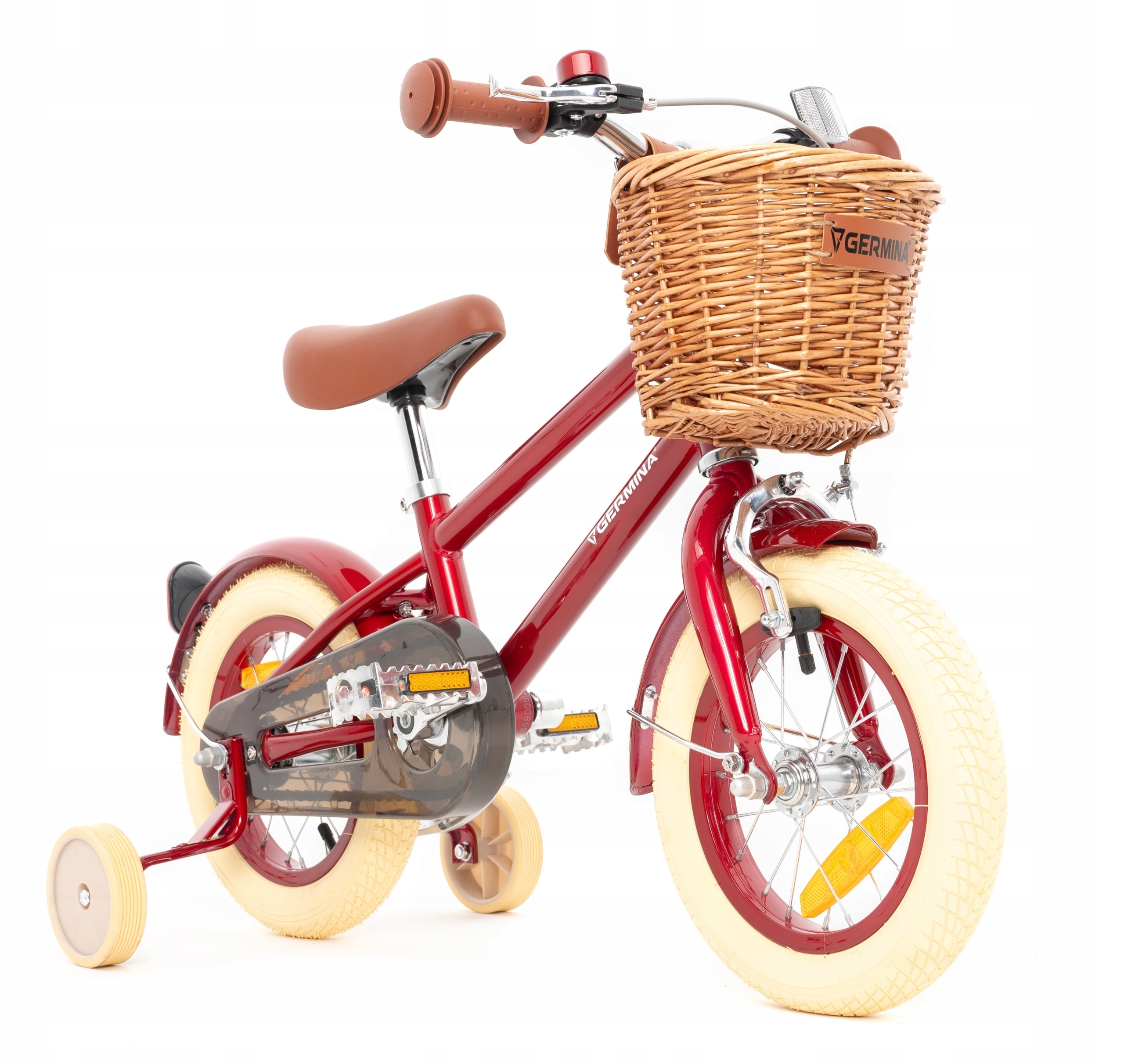 Rower Dziecięcy Germina Vintage 12''/ Czerwony// Bezpieczny