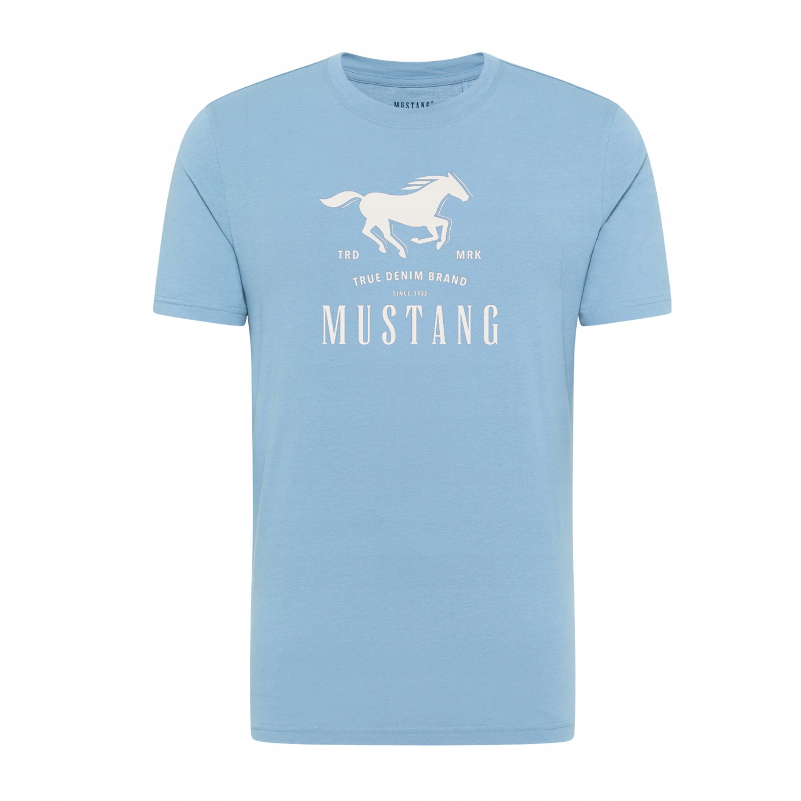 Pánské tričko Mustang Style Alex Modré Bavlněné 5XL