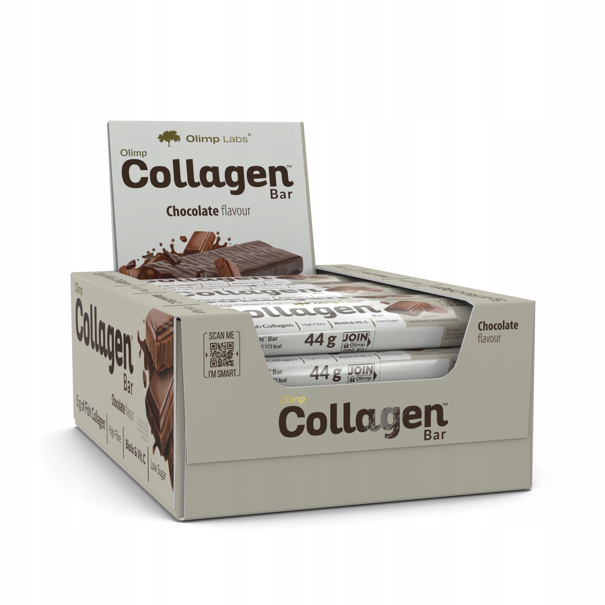 Olimp Collagen Bar 25x44g Baton Białkowy Kolagen Rybi Biotyna