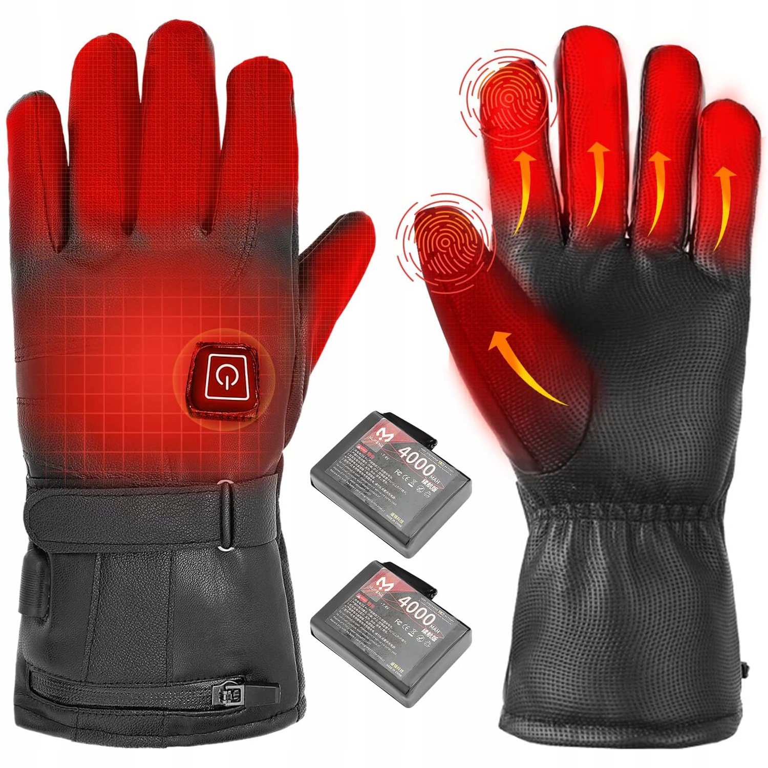 Vyhřívané rukavice pro jízdu na motocyklu Rybaření Lyžování 4000 mAh