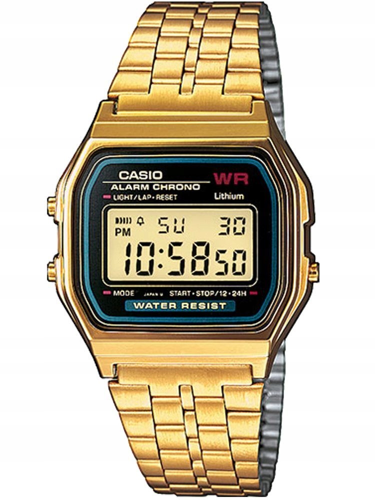 ZEGAREK CASIO A159WGEA-1DF - UNISEX - ZŁOTY - NA BRANSOLECIE