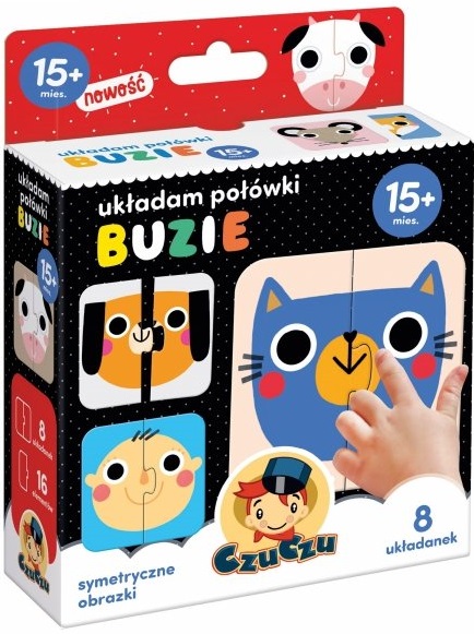 

Puzzle 8w1 Układam Połówki Buzie Obrazki 15mies+