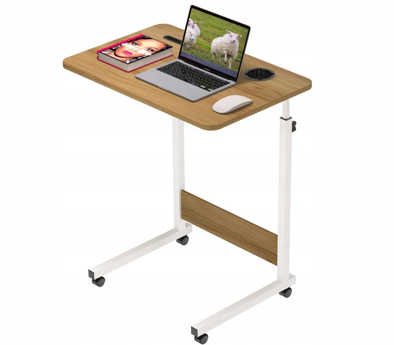 Stolik podstawka pod laptopa 60x40cm Biurko Na Kółkach Do Łóżka Z Półkami