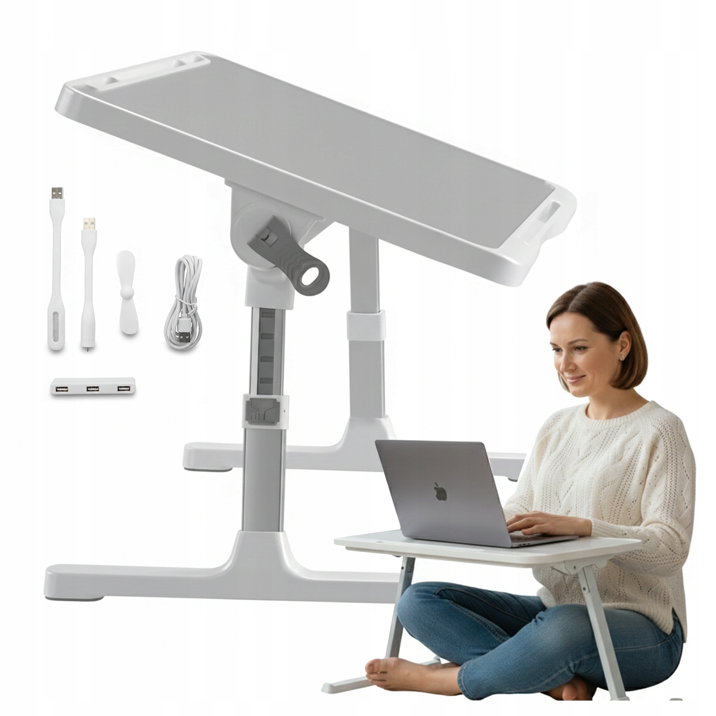 Podstavec pro stojící práci nastavitelný na stůl Home Office šuplík Usb