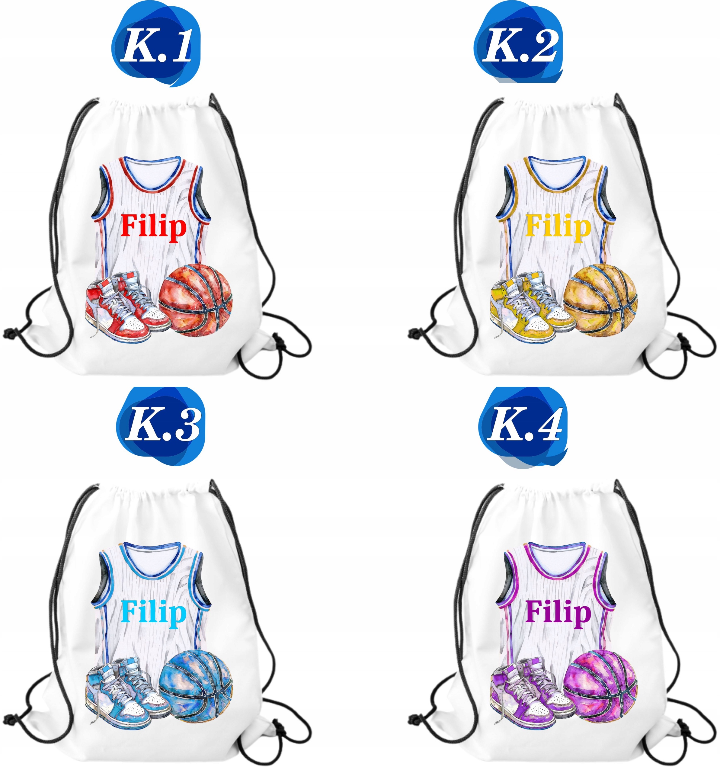 WOREK PLECAK SZKOLNY KOSZYKARZ,KOSZYKÓWKA WZORY +DOWOLNE IMIĘ Marka MS