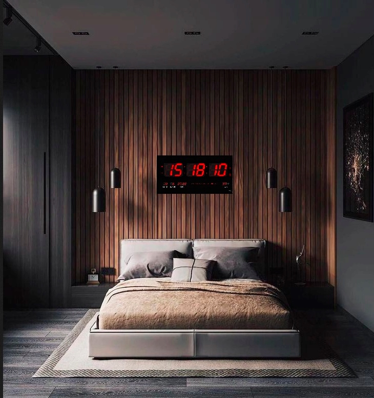 ZEGAR CYFROWY CZERWONY DUŻY XXL TERMOMETR DATA LED Tarcza cyfrowa