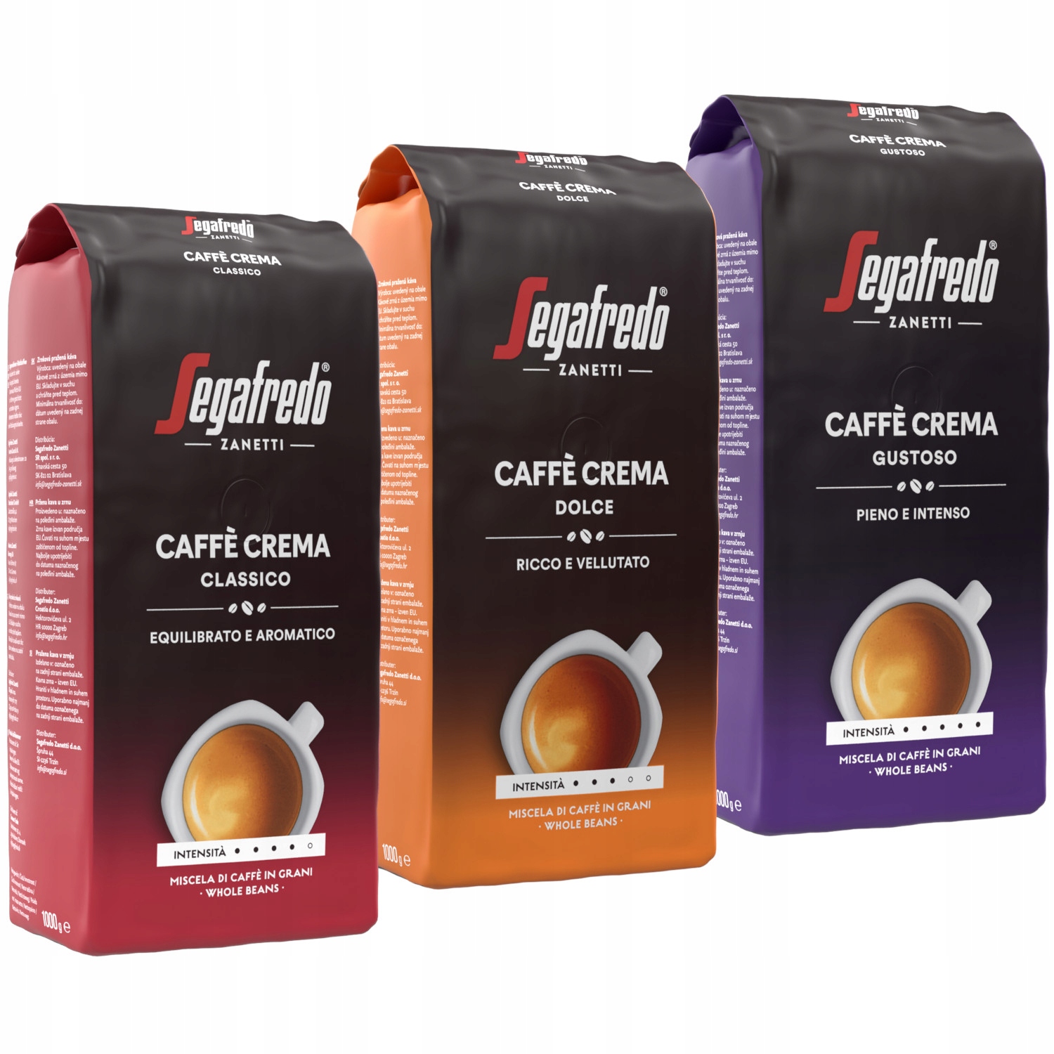 Zestaw kawa ziarnista Segafredo Caffè Crema 3x1 kg