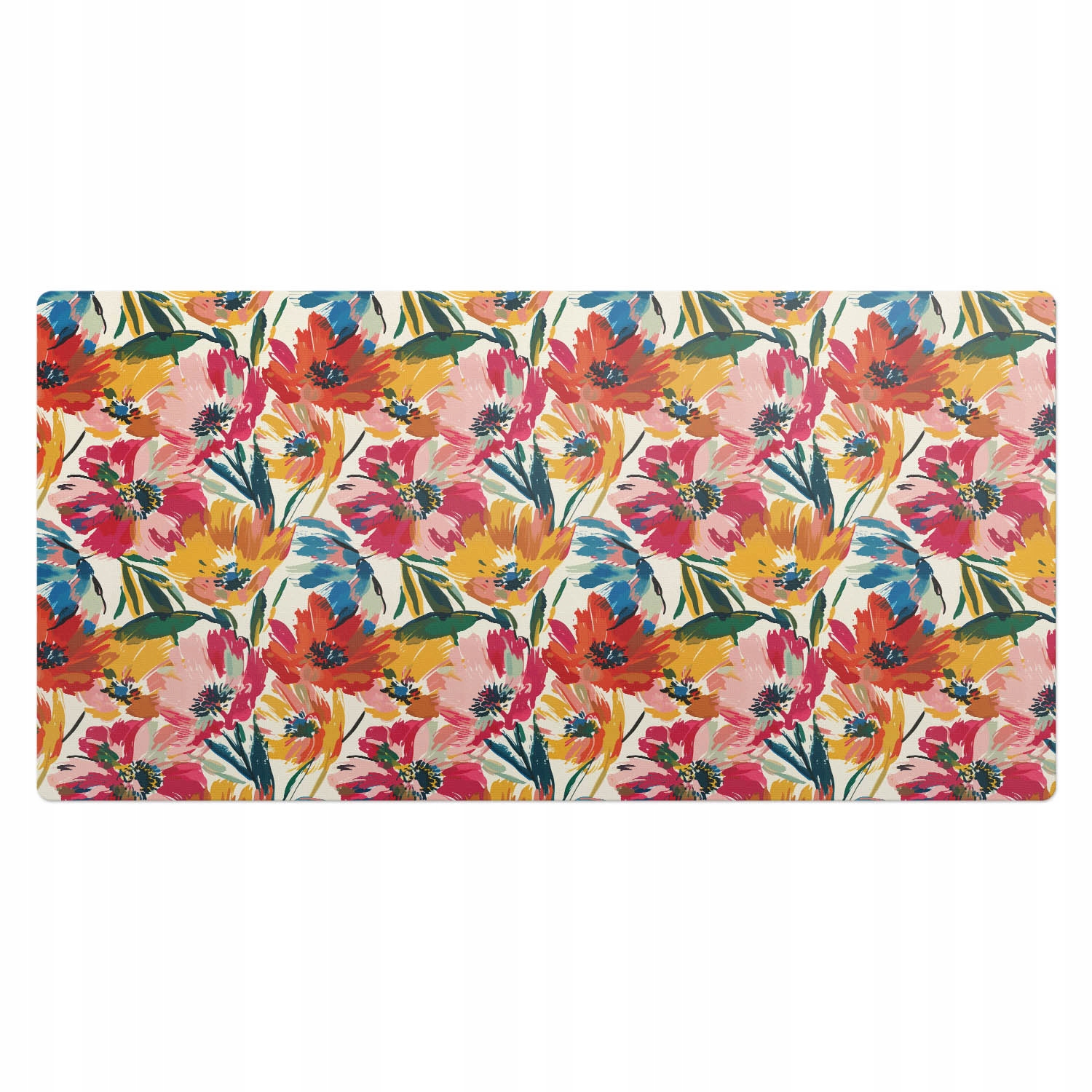 Vinylová podložka na psací stůl Květinová kompozice v abstraktním stylu 100 x 50 cm