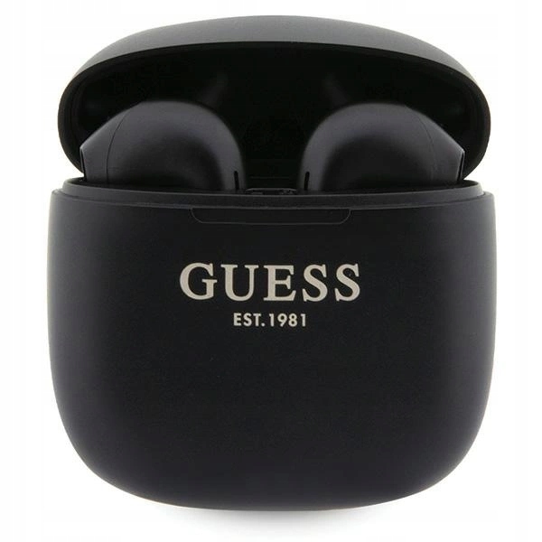 Bluetooth sluchátka Guess Classic Est Logo Tws dokovací stanice černá