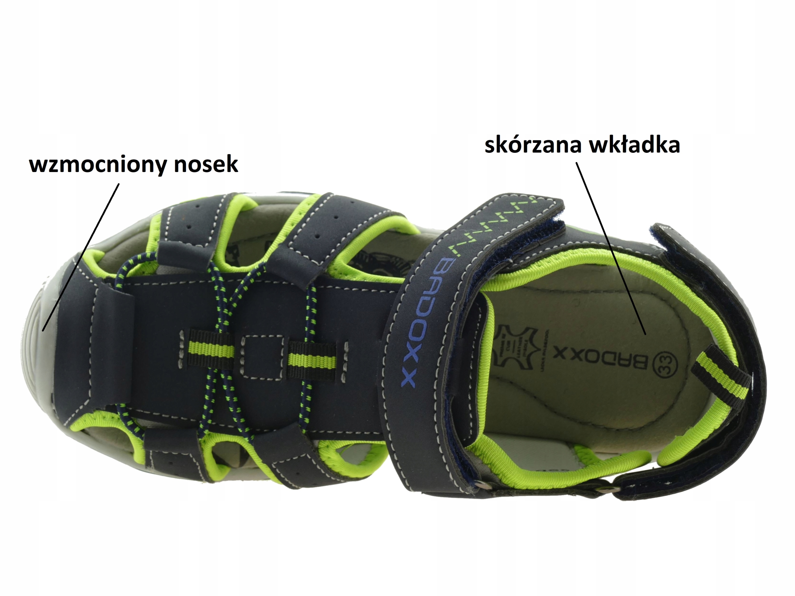 SANDAŁY CHŁOPIĘCE BUTY DZIECIĘCE SPORTOWE KRYTE SANDAŁKI NA RZEPY R. 35 Rozmiar (new) 35