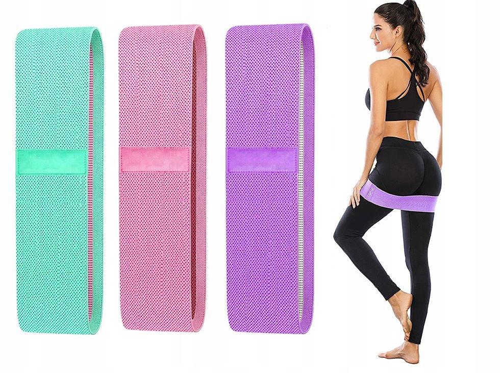 

Taśmy materiałowe fitness oporowe 3 sztuki Zwy