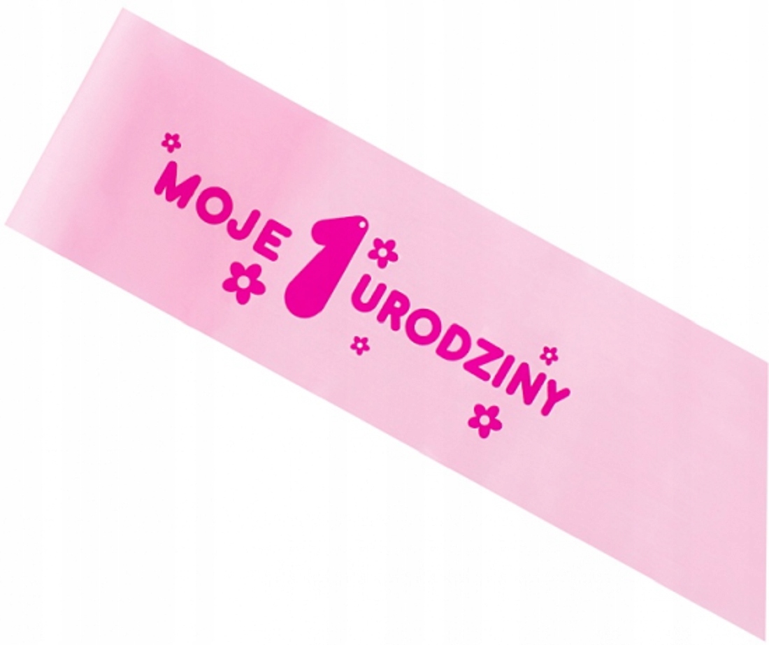 

Szarfa "Moje 1 Urodziny", różowa roczek