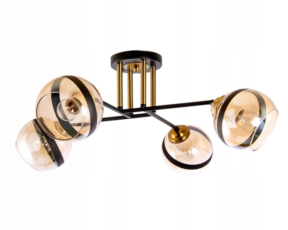 Zajímavá loftová lampa, medové koule s černým pruhem, do ložnice