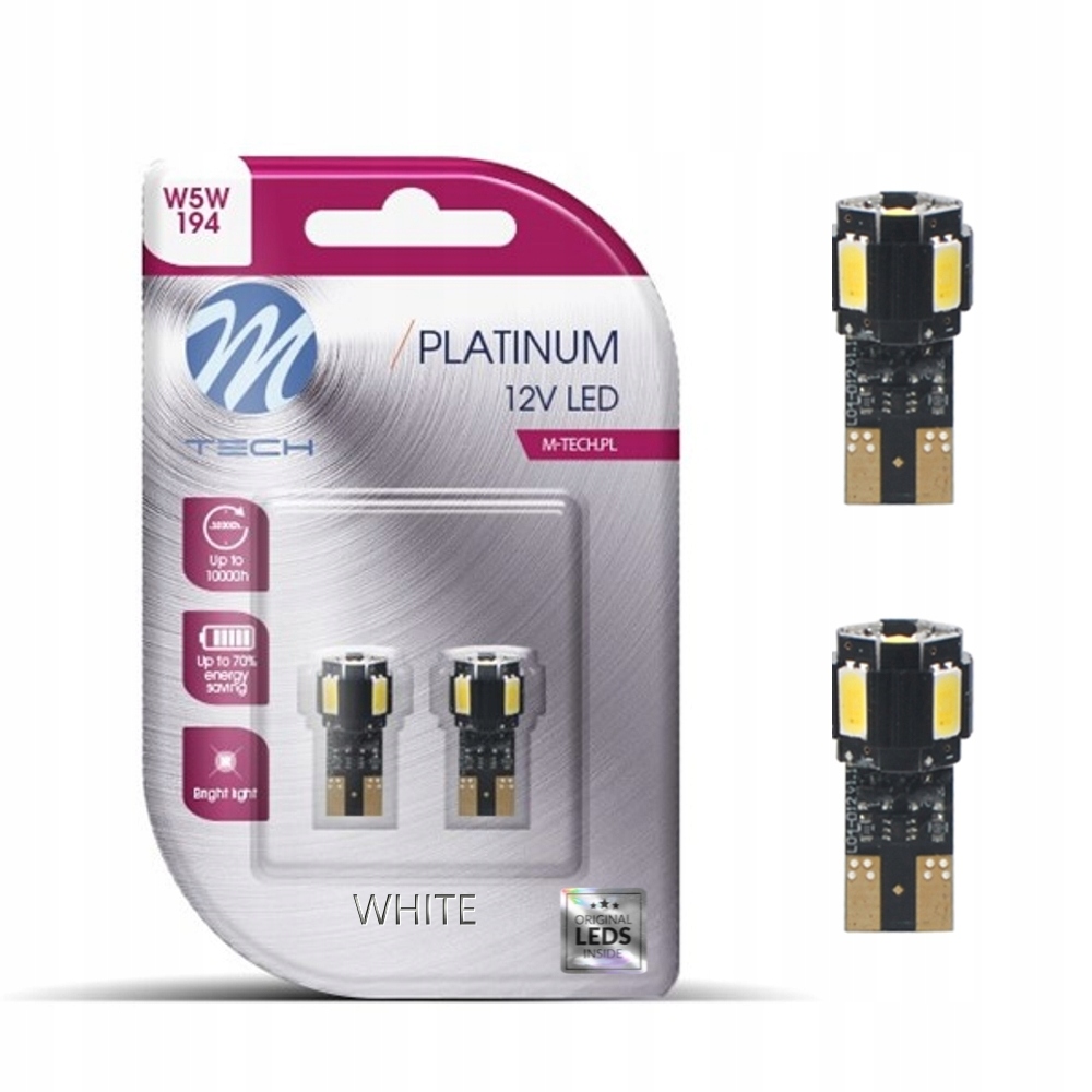 Żarówka Led W5W M-Tech T10 5x Diody marki Osram 6000K 280lm 2szt.