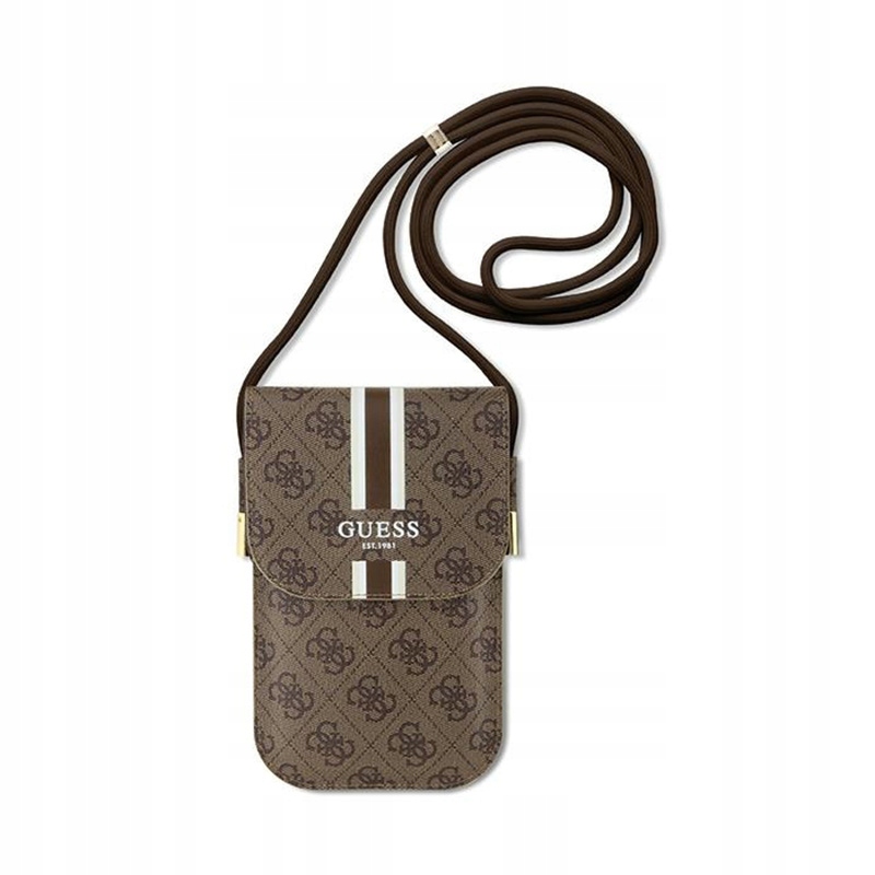 Guess 4G Stripes Crossbody taška na telefón (hnedá)