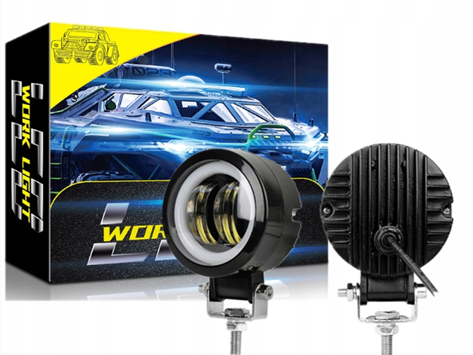 REFLEKTOR HALOGEN LAMPA LED RING MOTOCYKL x2