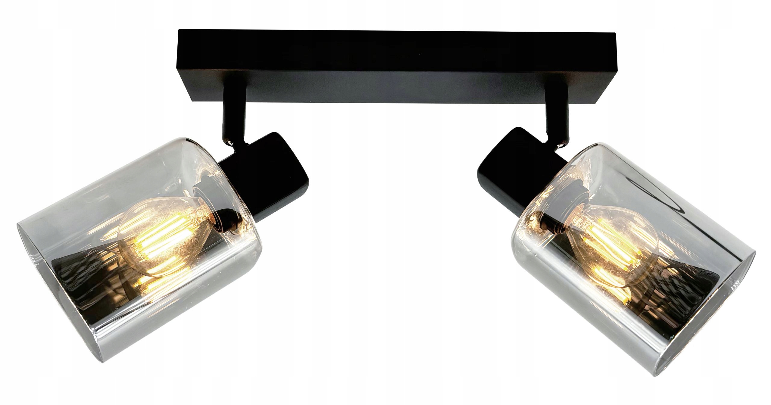 Stropní svítidlo černá 2 kouřová skleněná stínítka Harlow 2xE14 40W Reality
