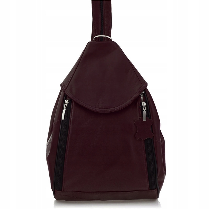Belveder bordó Elegantní dámský Batoh z kůže a kabelka 2v1 Rene