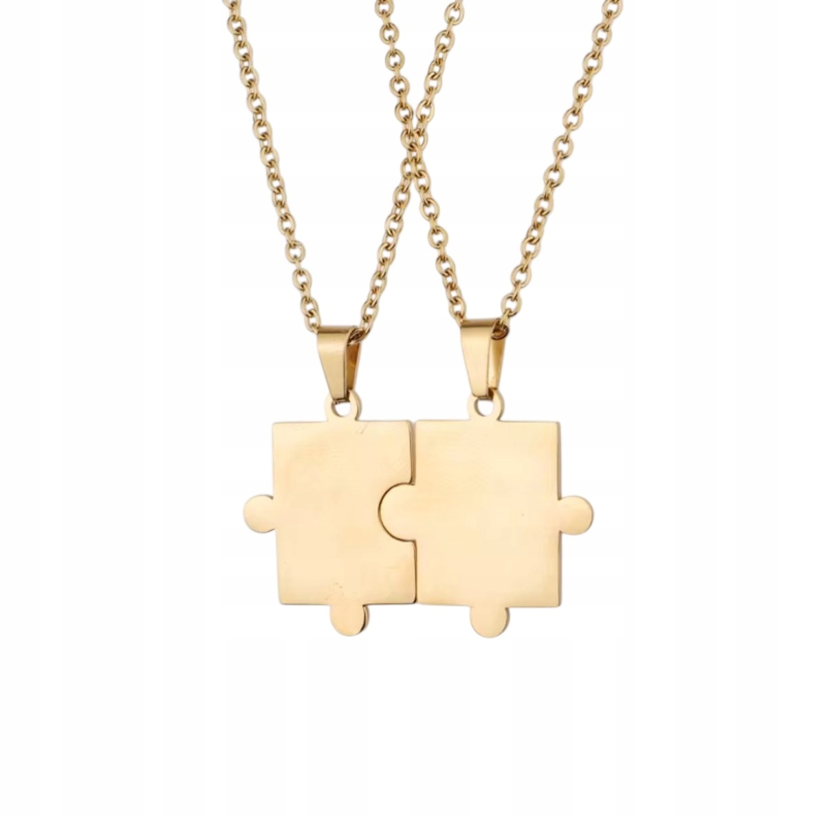 Sada zlatých náhrdelníků pro pár Puzzle Vhodné Ocel