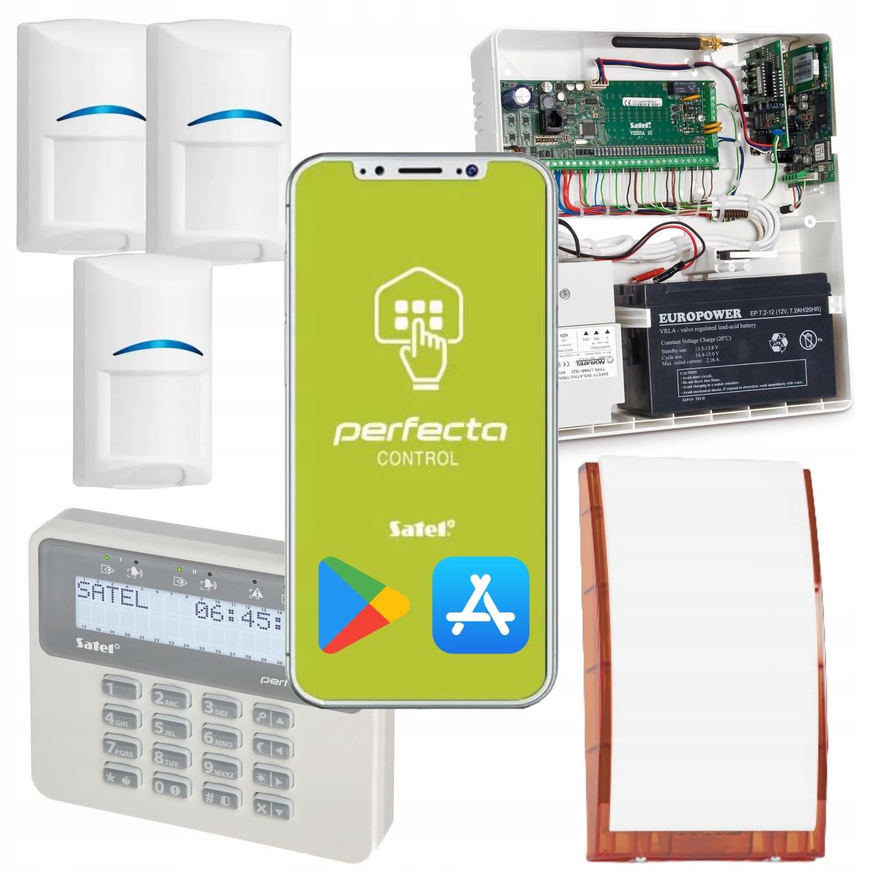 Zestaw alarmowy SATEL PERFECTA 3 czujki BOSCH PET