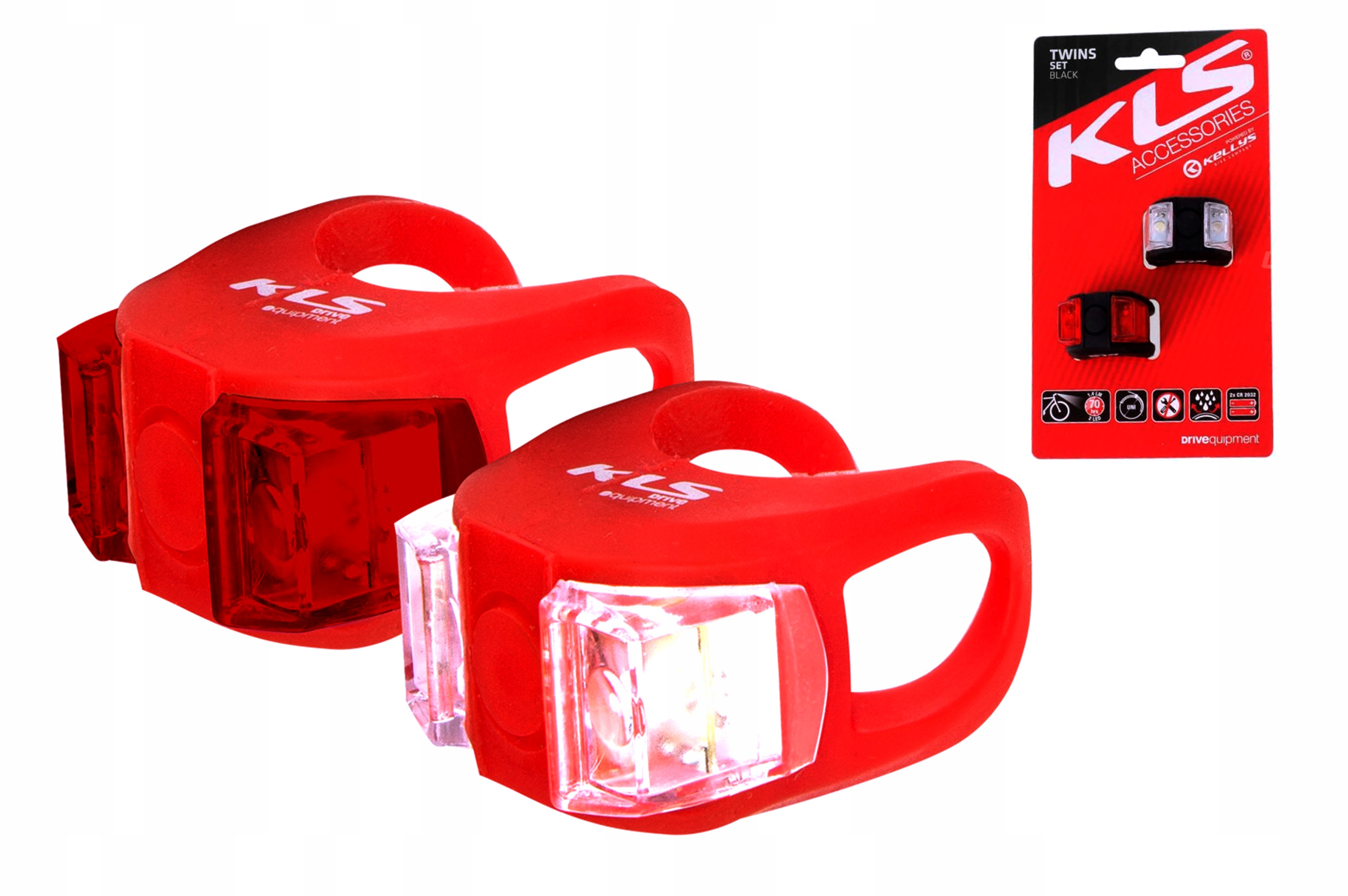 ZESTAW OŚWIETLENIA NA ROWER KELLYS KLS TWINS red