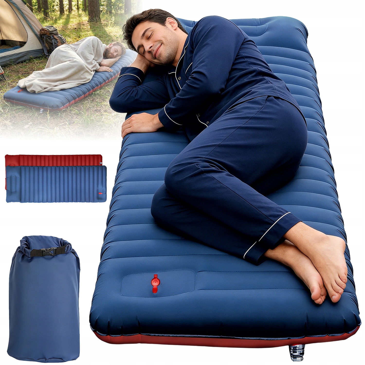 Ultraletki Samopompujący Się Materac Trekkingowy Z Wbudowaną Pompką 190CM