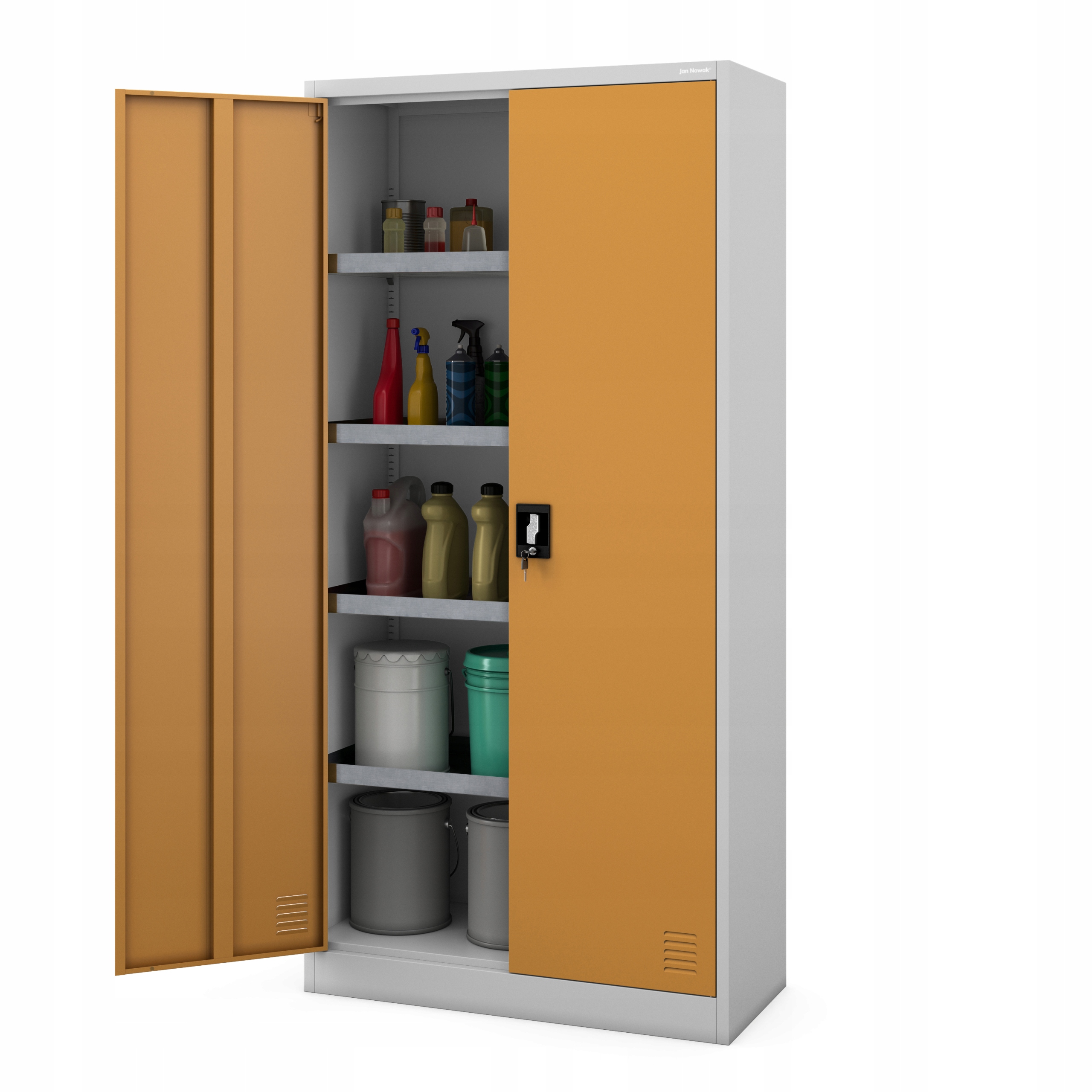 Jan Nowak Skříň kovová laboratorní skříň 90x185 Maria Šedo-žlutá