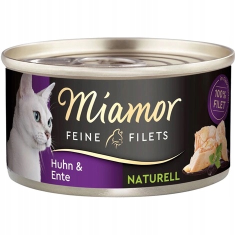 9X Miamor Feine Filets Naturell kuře a kachna mokré krmivo pro kočky 80 g