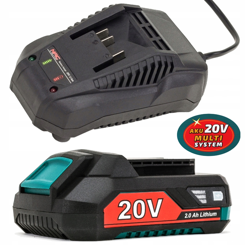 

Nac Zestaw Akumulator 2Ah Li-lon 20V Ładowarka