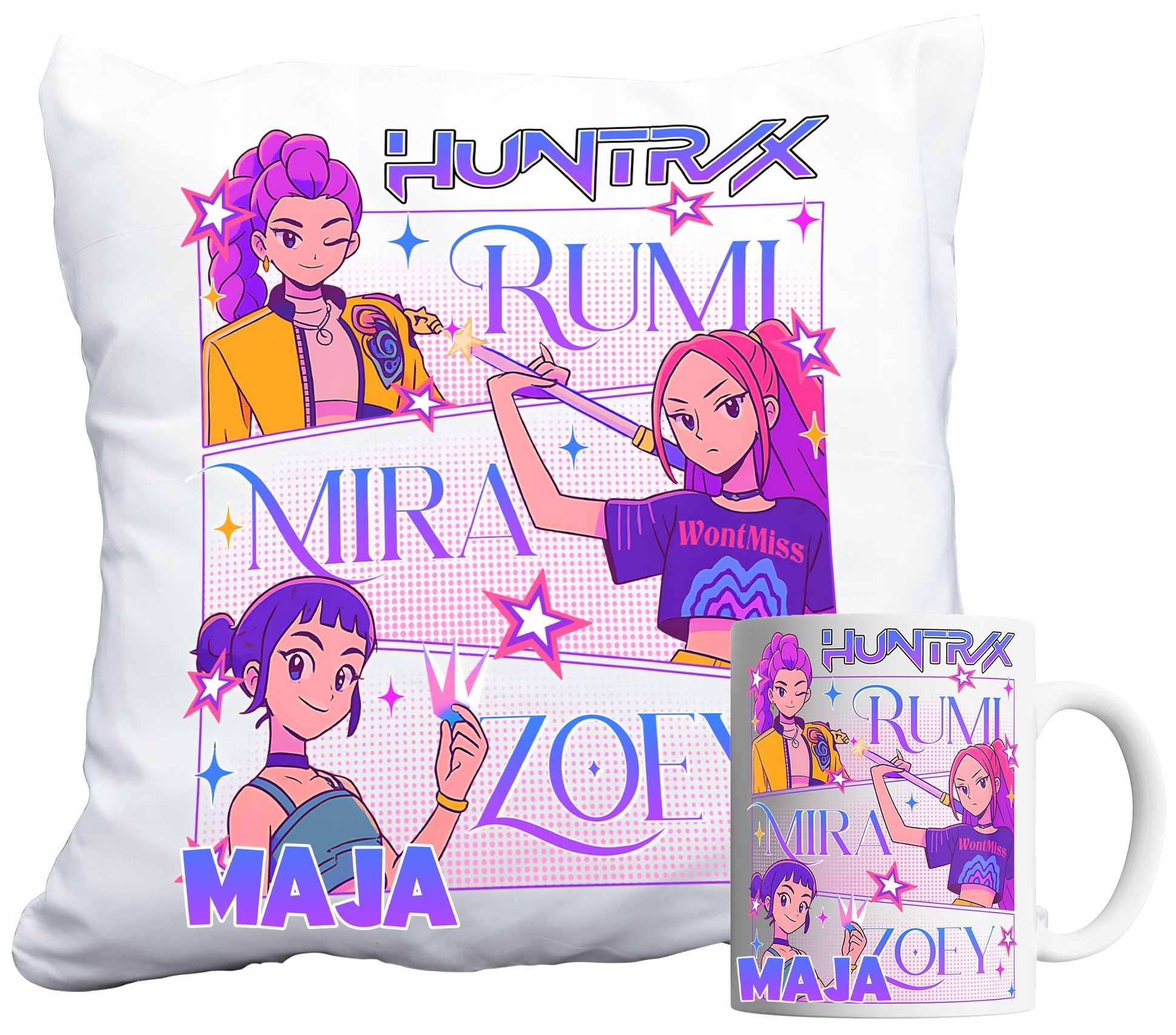 Sada Hrnek A Polštář Huntrix Kpop Demon Hunters Dárek Jméno