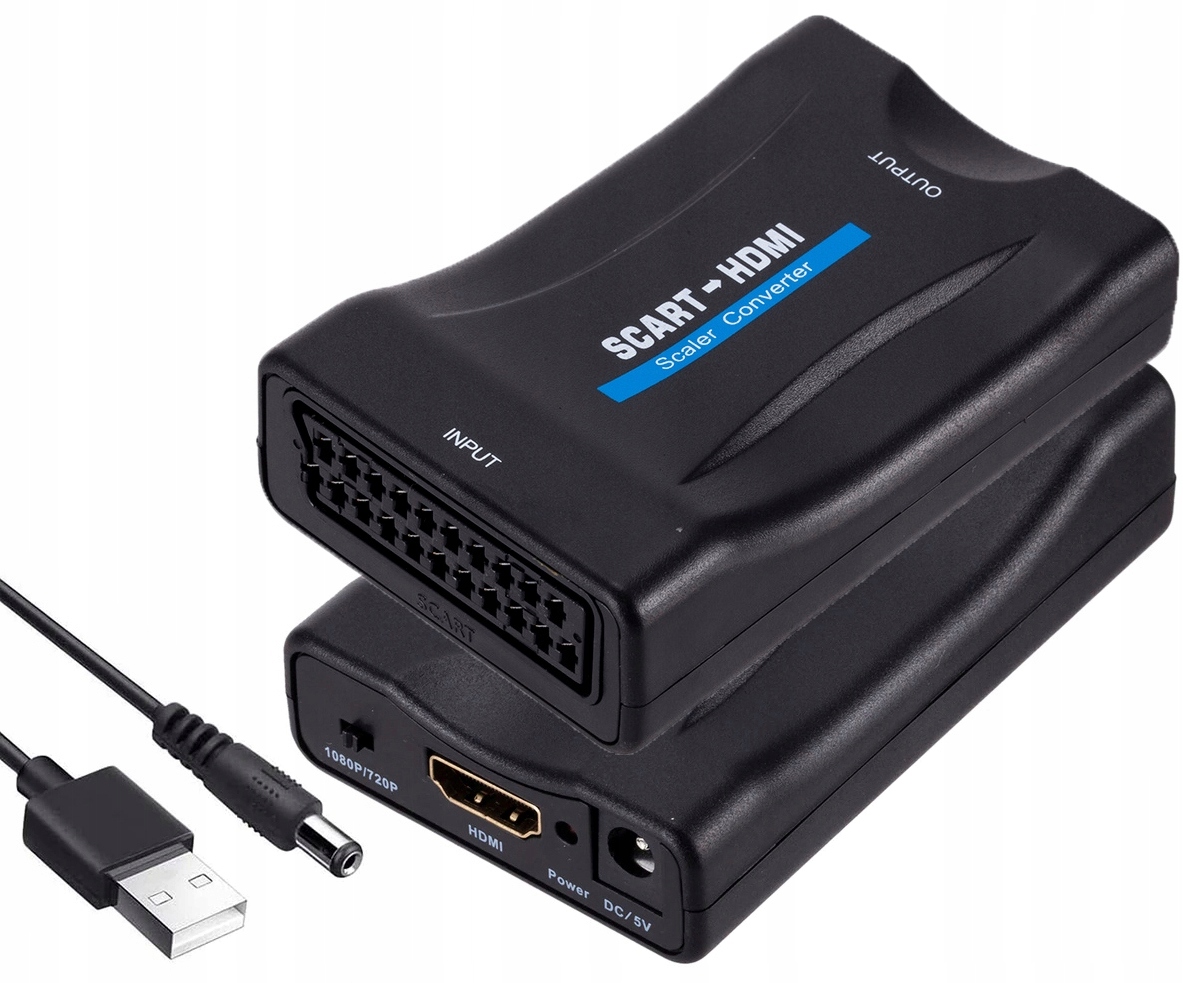 

Scart na Hdmi Adapter Konwerter 1080P Audio Wideo